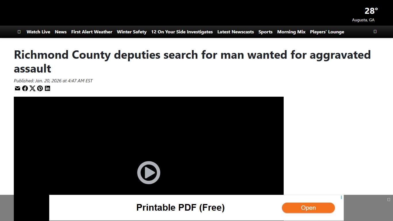 Richmond County deputies search for man wanted for aggravated assault